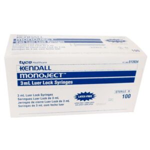 Monoject™ 3 ml Syringe with Luer Tip, 100/Pkg