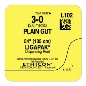 Plain Gut Suture – Size 3-0, Length 54", 12/Box