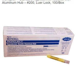 Monoject™ Standard Hypodermic Needles with Aluminum Hub – #200, Luer Lock, 100/Box