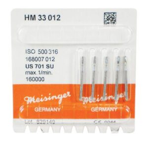 Tungsten Carbide Burs – HM33 Tapered Fissure FG XL, 25 mm Shank Length, 5/Pkg