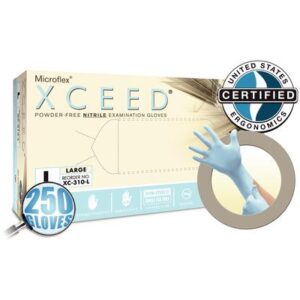 XCEED® Nitrile Examination Gloves – Powder Free, Latex Free, Blue, 250/Box