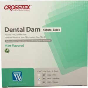 Latex Dental Dam – 6" x 6", 36/Box