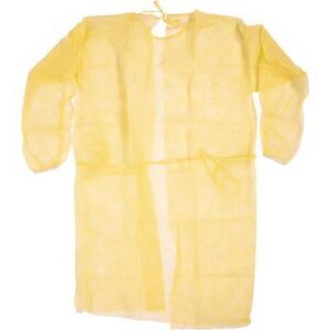 Isolation Gowns – One Size Fits All, Yellow, 10/Pkg