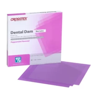 Dental Dam – Medium, Latex Free, 6" x 6", 15 Sheets/Box